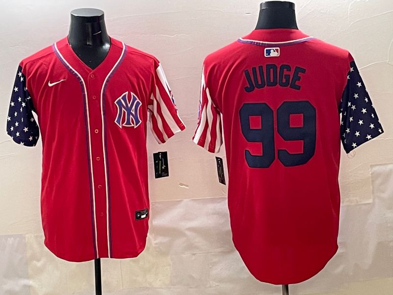 Men New York Yankees #99 Judge Red a generation of national flags Jointly Name 2025 Nike MLB Jersey style 1
